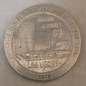 MGM GRAND CASINO HOTEL 1979 $1 One Dollar Gaming Token Las Vegas -